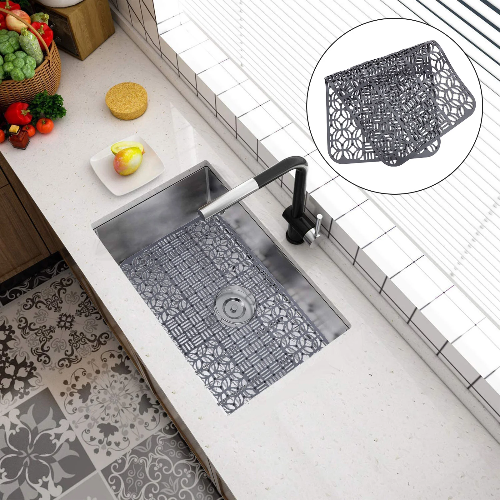 Sink Drain Mat Dish Drainer Kitchen Protector Stainless Steel Silicon Faucet Silicone Silica Gel Mats and Protectors