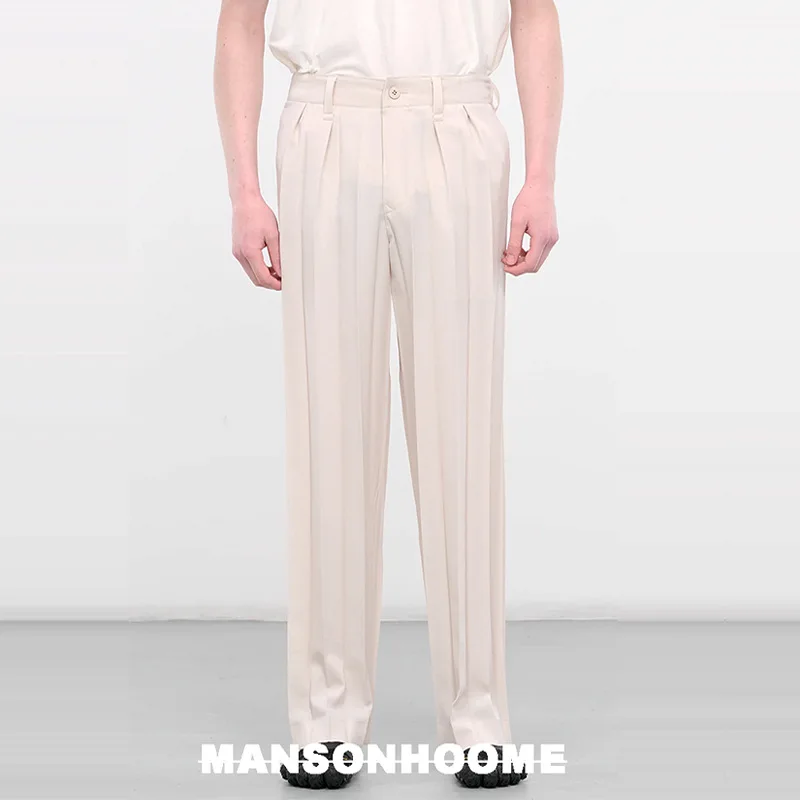 

ISSEY 2026 New Arrival Minimalist Collection High-End Design Miyake-Style Wide-Pleated Casual Origami Straight-Leg Trousers