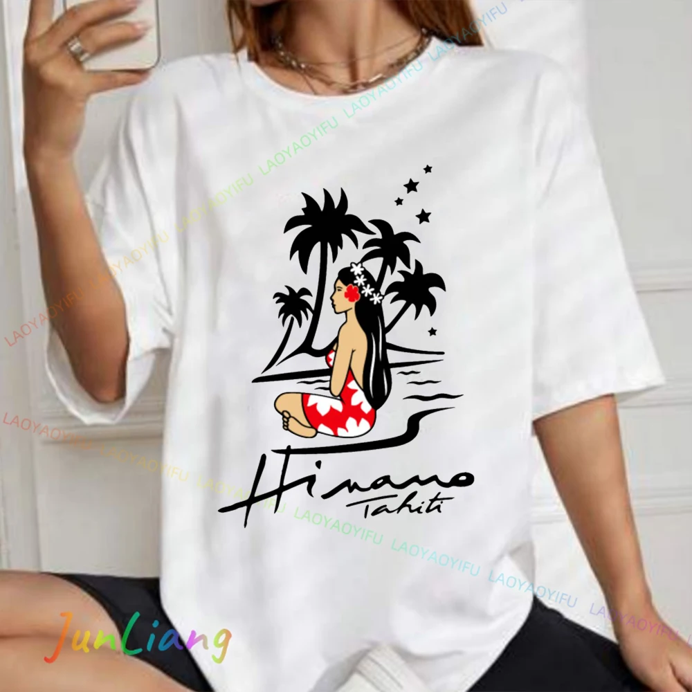 Beer Label Vintage Style Hinano Tahiti Beach Y2k Clothes Unisex T-shirt Men's Shirts Graphic Tee Harajuku Mens Clothing T-shirts