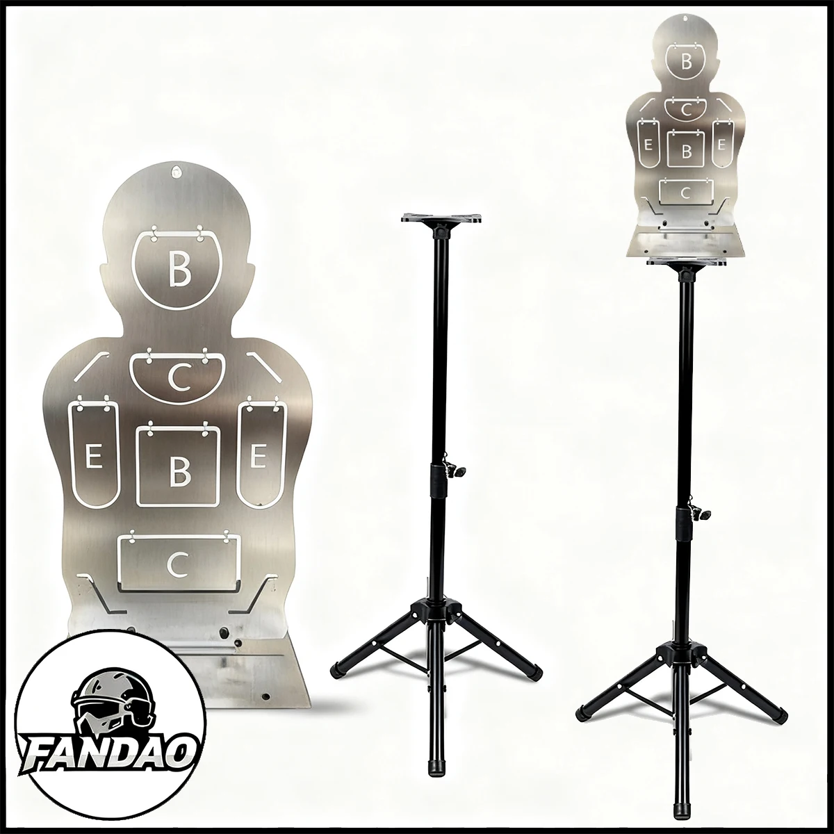 

IDPA/IPSC Shooting Practice Target Stainless Steel Humanoid Pop-Up Target with Bracket Indoor Outdoor Tactical Training Target