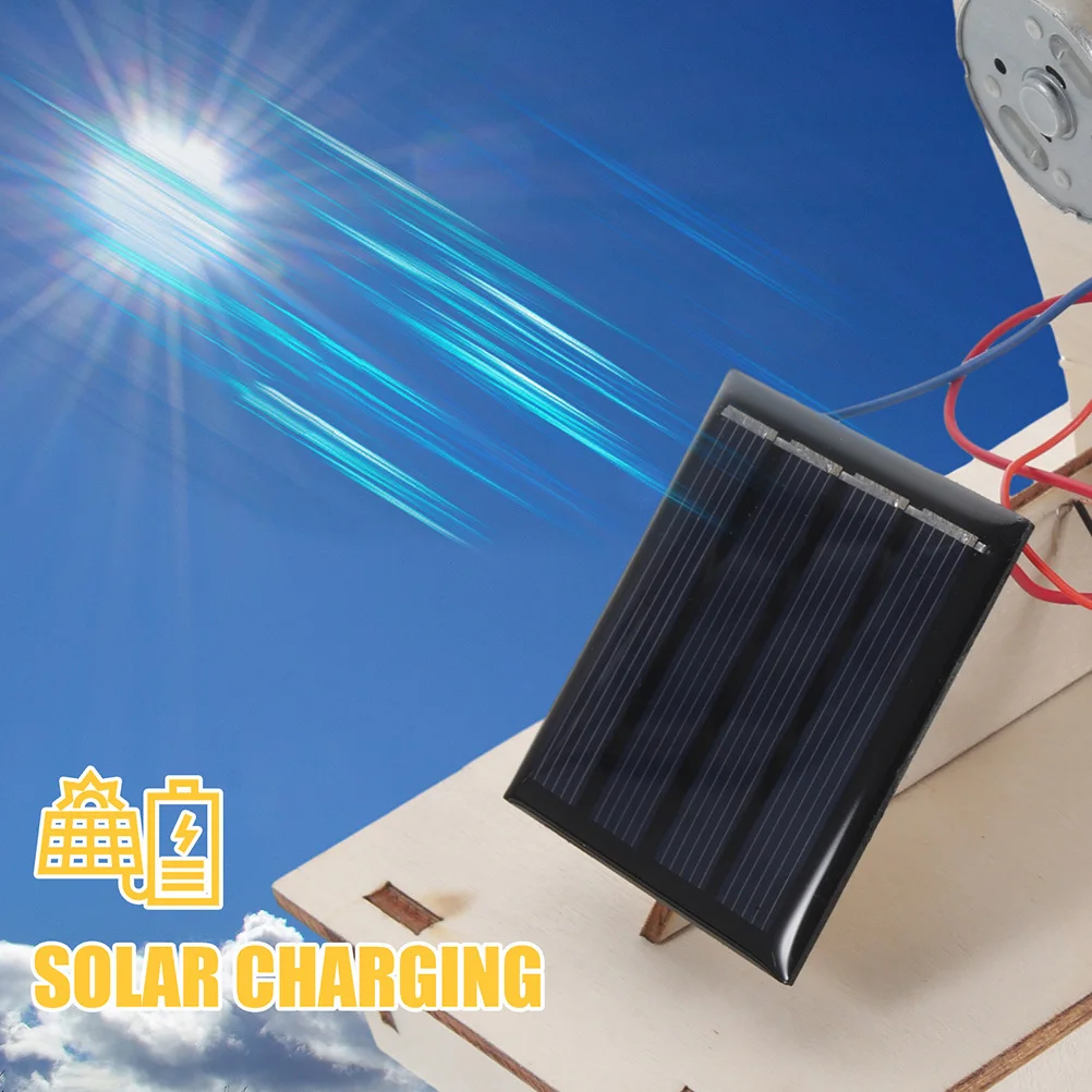 

2Sets Solar Fan Assembly Durable Educational Science Project Prop DIY Wooden Solar Powered Fan Experiment Equipment for Schools