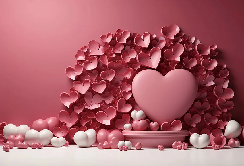 Mehofond 발렌타인 데이 사진 배경, 러브 하트 꽃 벽, 로맨틱 발렌타인 초상화 장미 꽃 장식 배경