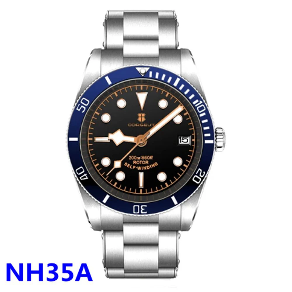 

39MM CORGEUT Luxury NH35 Men Watches Sapphire Snow Flake Automatic Mechanical Waterproof Diving Date Watch for Man Dress Reloj