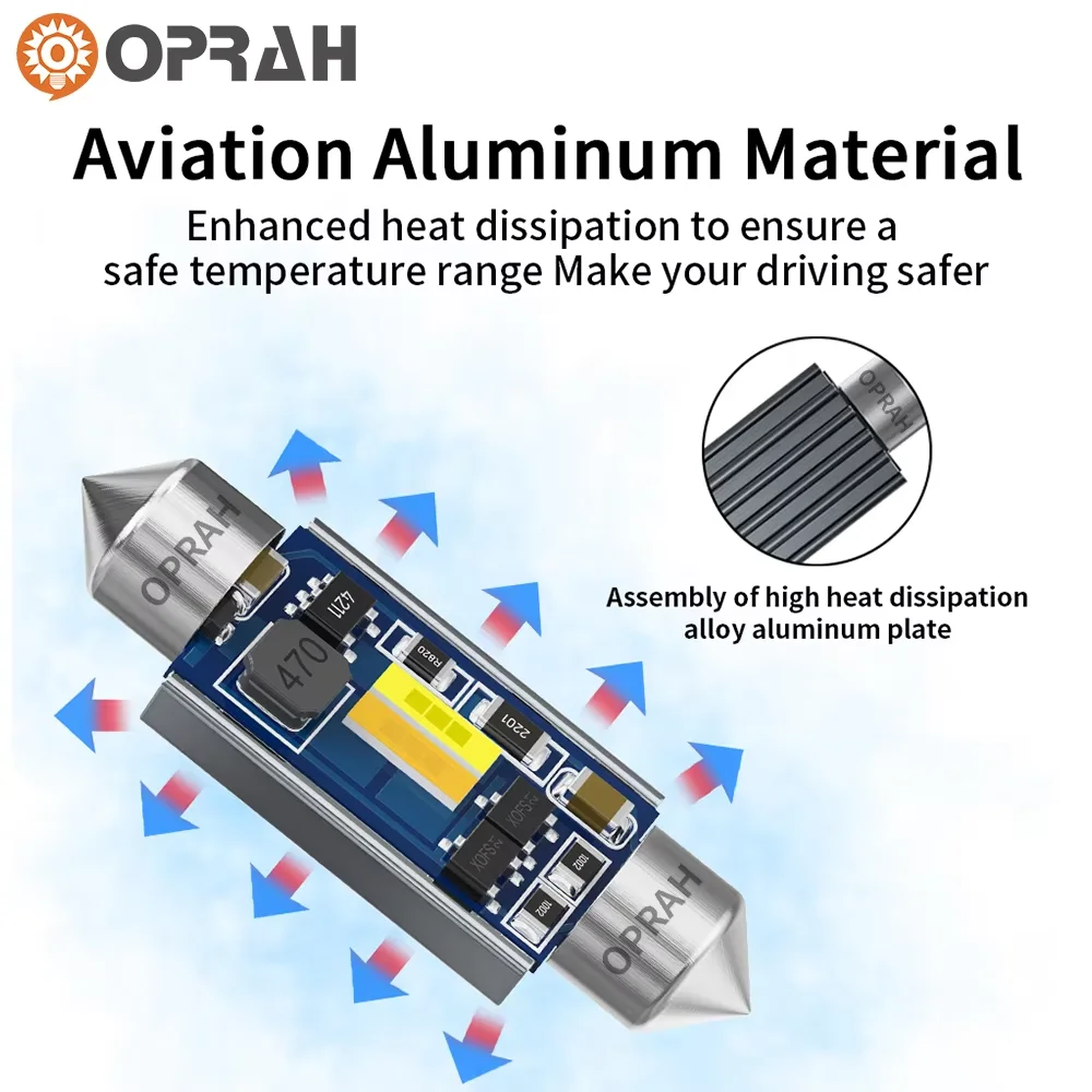 Oprah 10 قطعة C5W C10W LED CSP 1860 رقاقة لمبة اكليل 31 مللي متر 36 مللي متر 39 مللي متر 41 مللي متر Canbus السيارات الداخلية قبة القراءة مصباح ليد أبيض 6000 كيلو