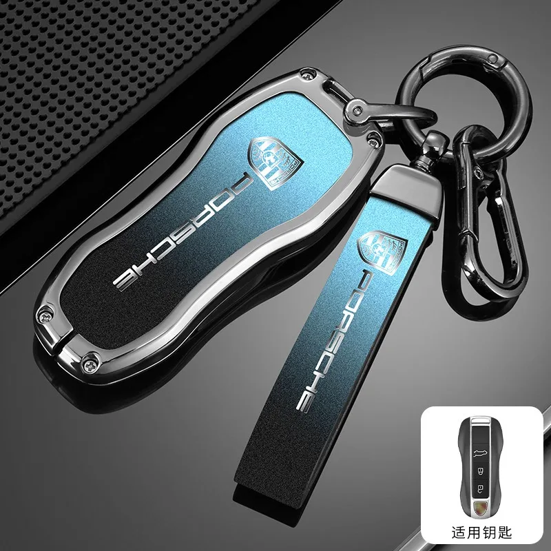 Zinc Alloy Car Key Case Cover Protector Shell Smart Remote Accessories for Porsche 911 718 Panamera Macan Cayenne Boxster Cayman