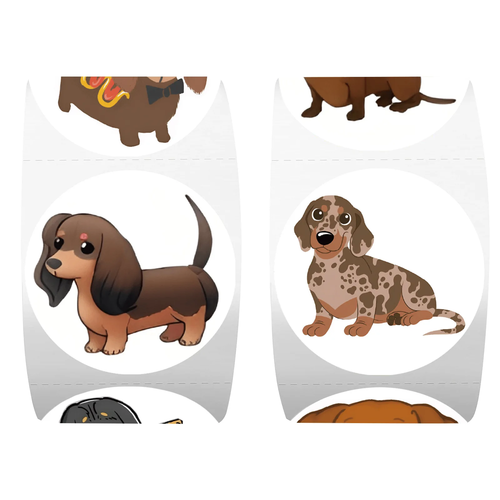 500 ชิ้น/ม้วนสุนัขดัชชุนด์สติกเกอร์กันน้ำสำหรับแล็ปท็อปกระเป๋าเดินทางสัตว์น่ารักการ์ตูนรางวัลมือบัญชีเทปซีลป้าย