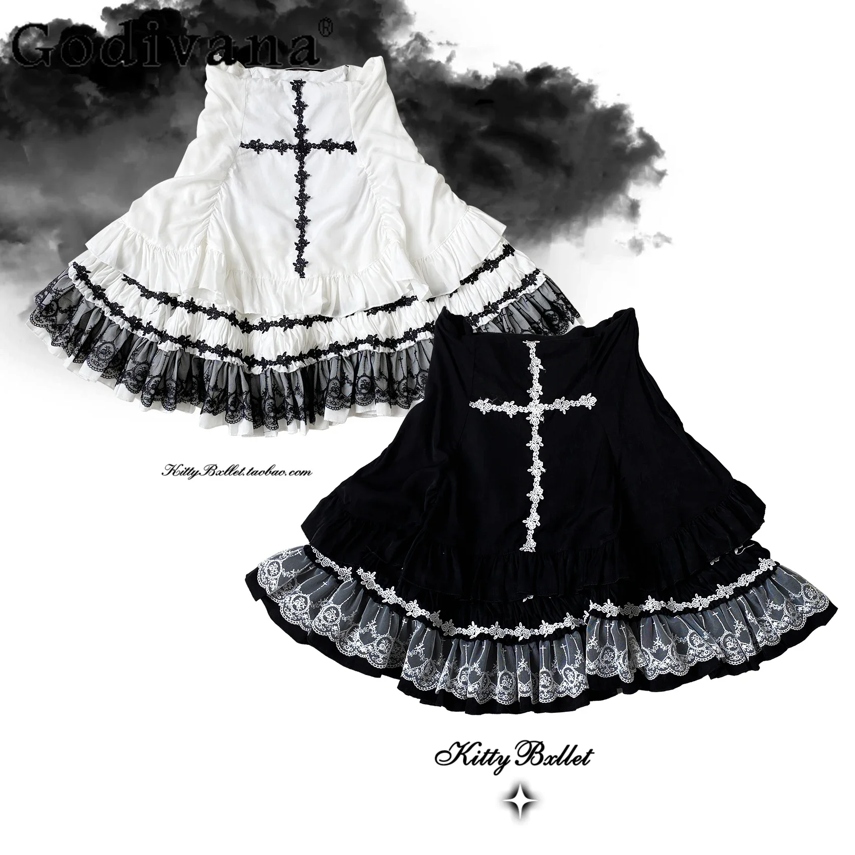 

Original Mine Series Mass- Produced Short Skirt Women's High Waist Lace Cross Prin Skirts Lolita Shirts Spring and Summer 2025