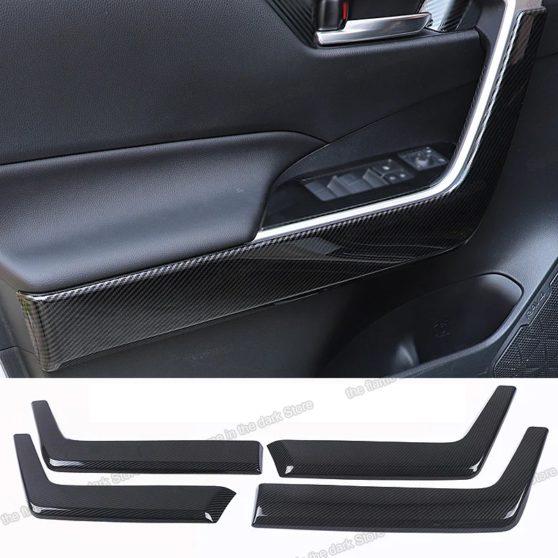 

carbon fiber for Toyota RAV4 2019 2020 2021 2022 Xa50 Car door handle armrest Strip Trims Interior Accessories sticker auto