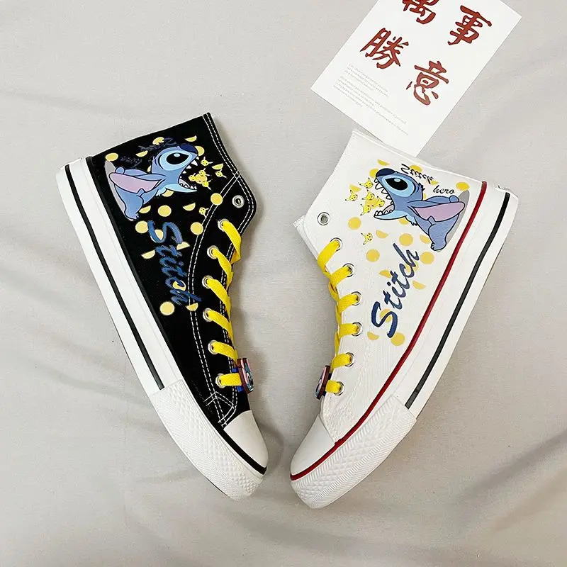 Stitch Canvas Shoes for Girts Kawaii Cartoon Little Monster Pattern Shoes Fashion Casual Sports Low Top Canvas Shoes