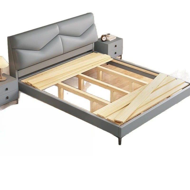 

Solid wood bed, technical cloth, Italian style, e****mical, soft bag, modern, simple