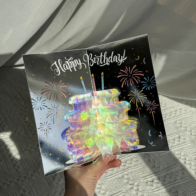 

Beautiful Bling Bling Birthday Greeting Card 3D Three-dimensional Greeting Card Creative Birthday Holiday Blessing Message Card