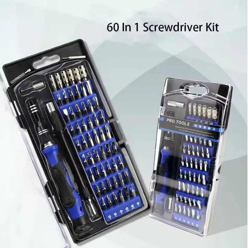 

60 in 1 Precision Screwdriver Set！Magnetic Repair Kit for iPhone Samsung Laptop, S2 Steel Bits ESD Safe Electronics Tool Kit
