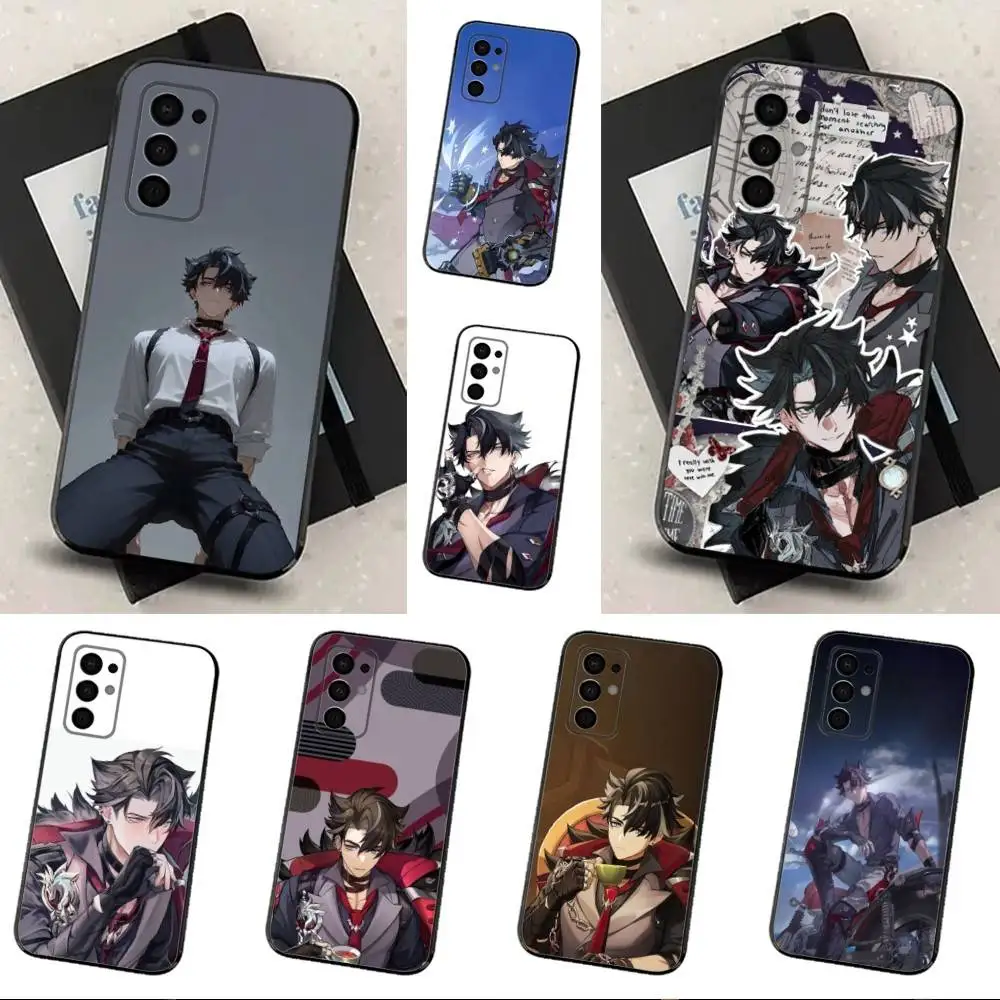 

W-Wriothesley G-Genshin Phone Case For Samsung Galaxy A73,91,80,72,51,53,52,71,22,5G,Note,J7,8,9 Soft Black Cover