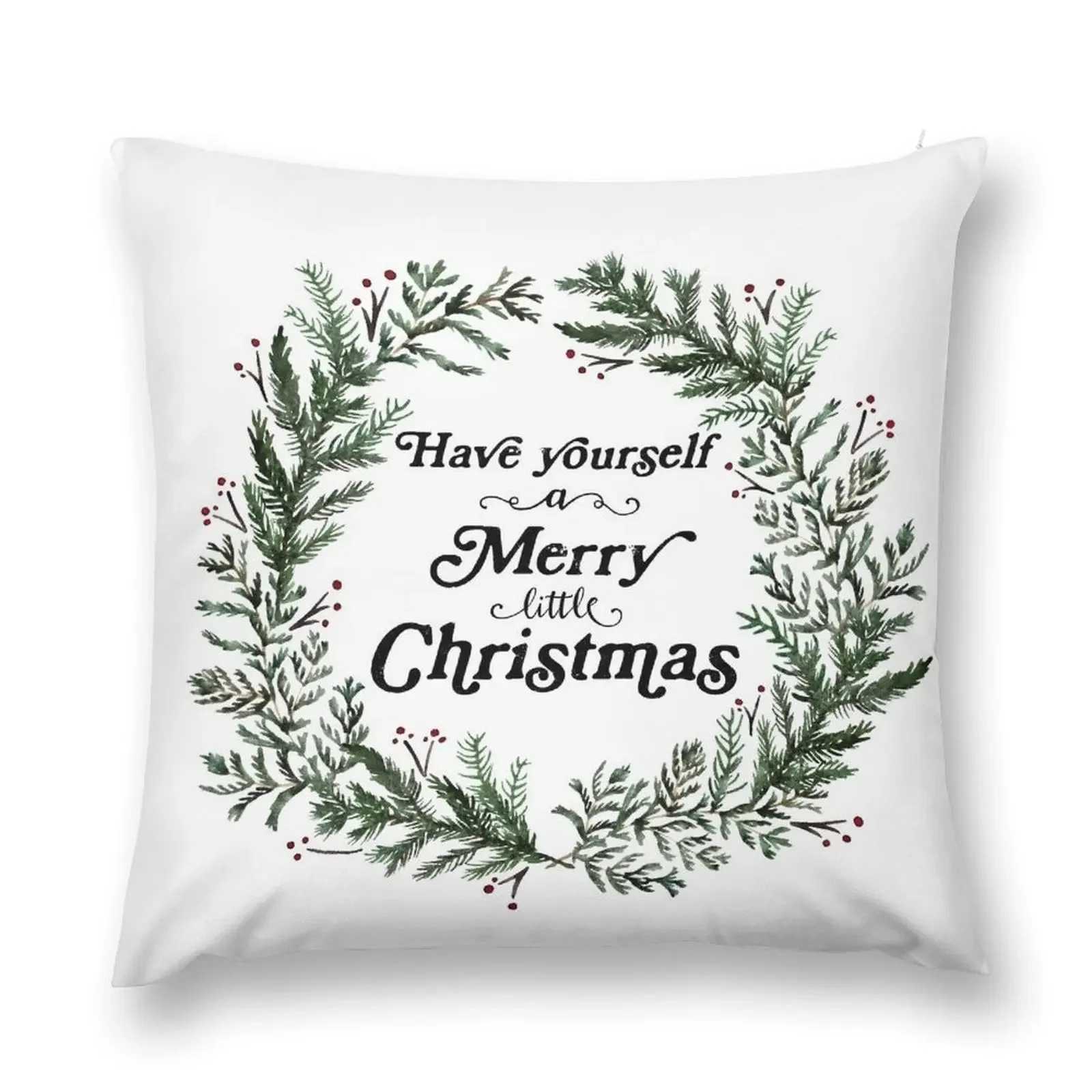 

Merry Little Christmas Wreath Throw Pillow Christmas Pillow Pillowcases Cushion Covers Sofa Christmas Covers pillow