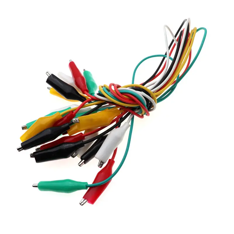 10PCS 28mm Alligator Clips Electrical DIY Test Leads Alligator Double-ended Crocodile Clips Roach Clip Test Jumper Wire 46CM