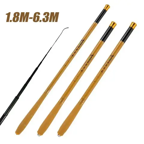 1.8m-6.3m Tenkara Rod Fly Fishing Rod Short Fishing Pole Small Stream Collapsible All Waters Quality Carbon Tube Creek Rod