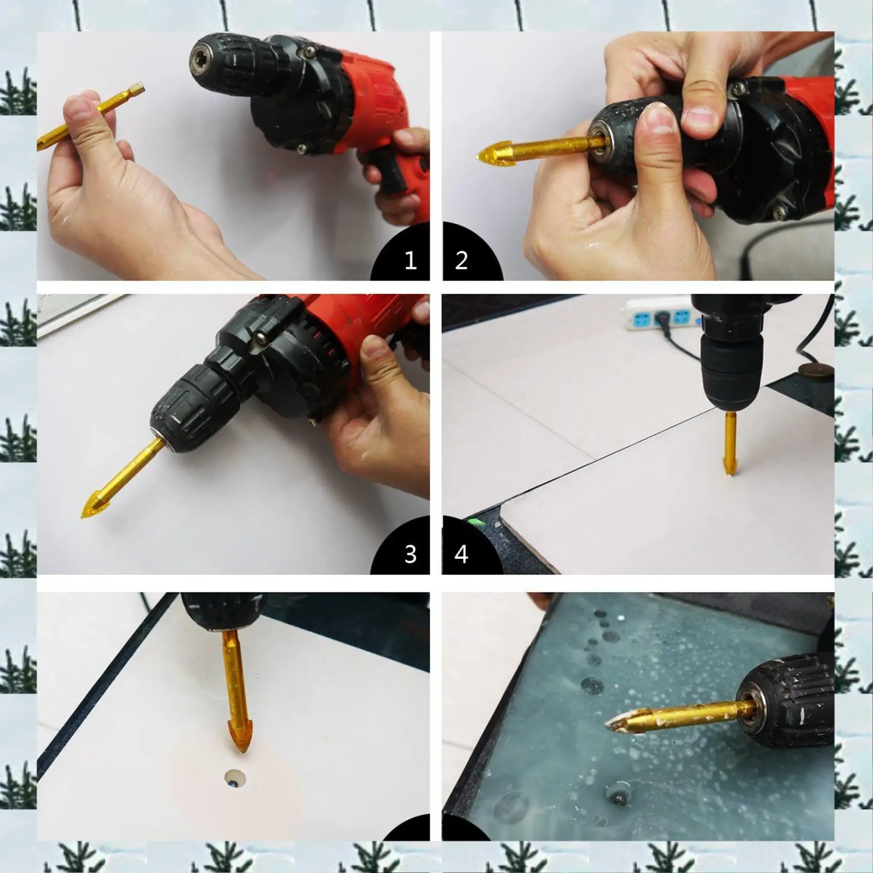 

ABLG 18 Pcs. Tile Drill Drill Set Of Glass Drill Bits Set Hexagon Tile Drill Set 3/4/5/6/8/10 / 12Mm