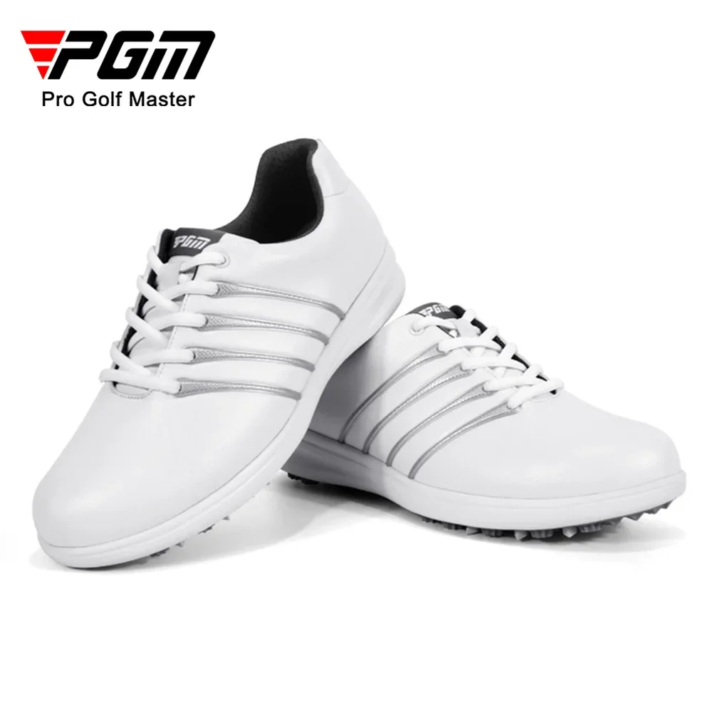 PGM Golf Shoes Women's Sports Shoes Waterproof and Anti-Slip Lace-Up White Sh oes