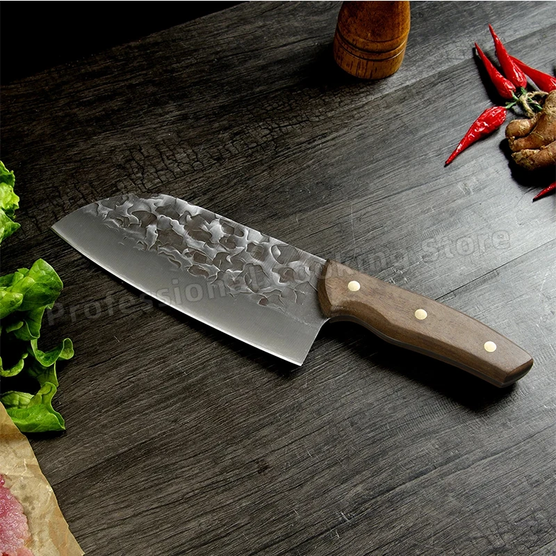 

Hand-forged hammer-grain kitchen knife Stainless steel meat cleaver Slicing knife Household cooking knife