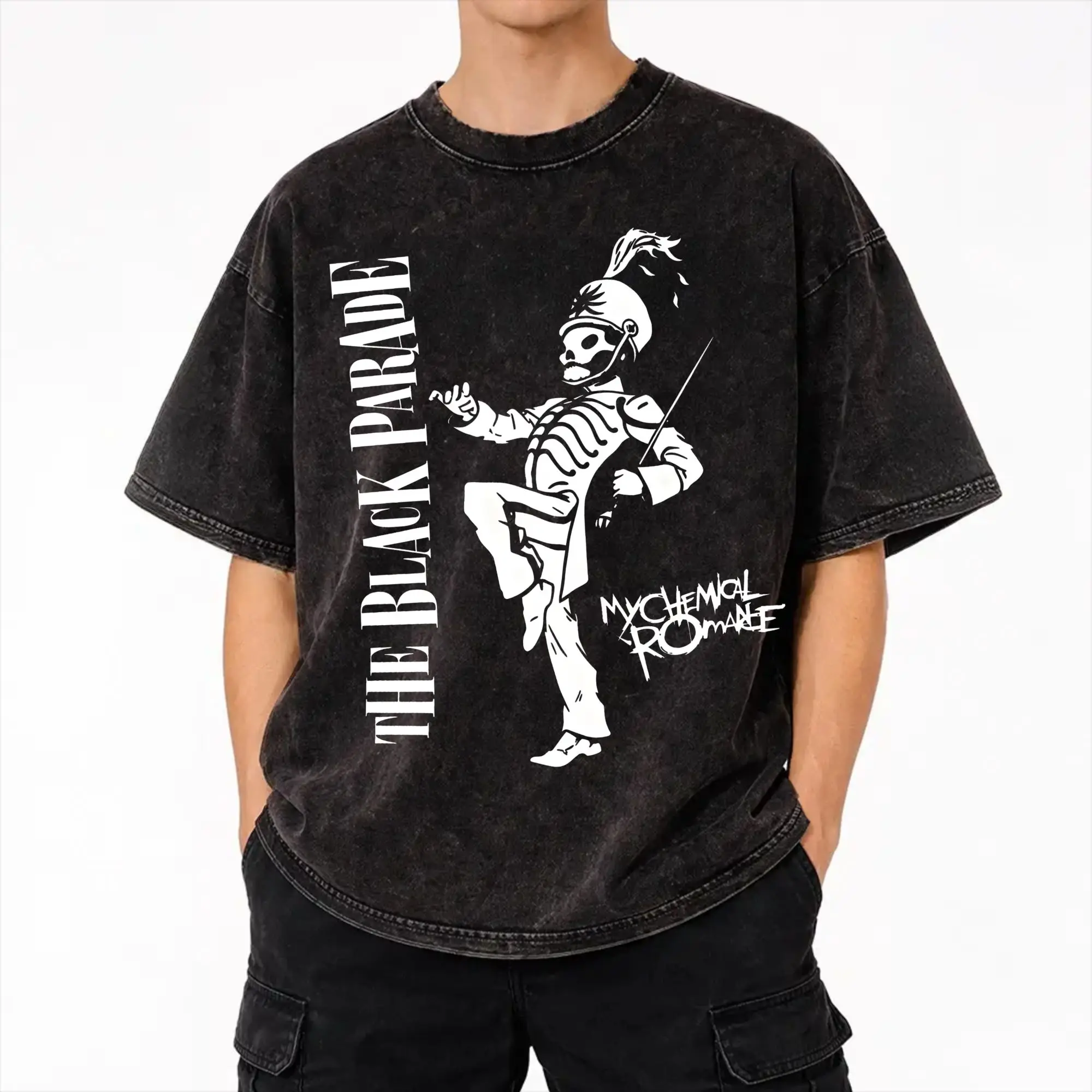 The Black Parade 2026 Music My Chemical Romance mcr Washed T Shirt Streetwear Hip Hop Vintage T-Shirt  Tee Shirt Men Women