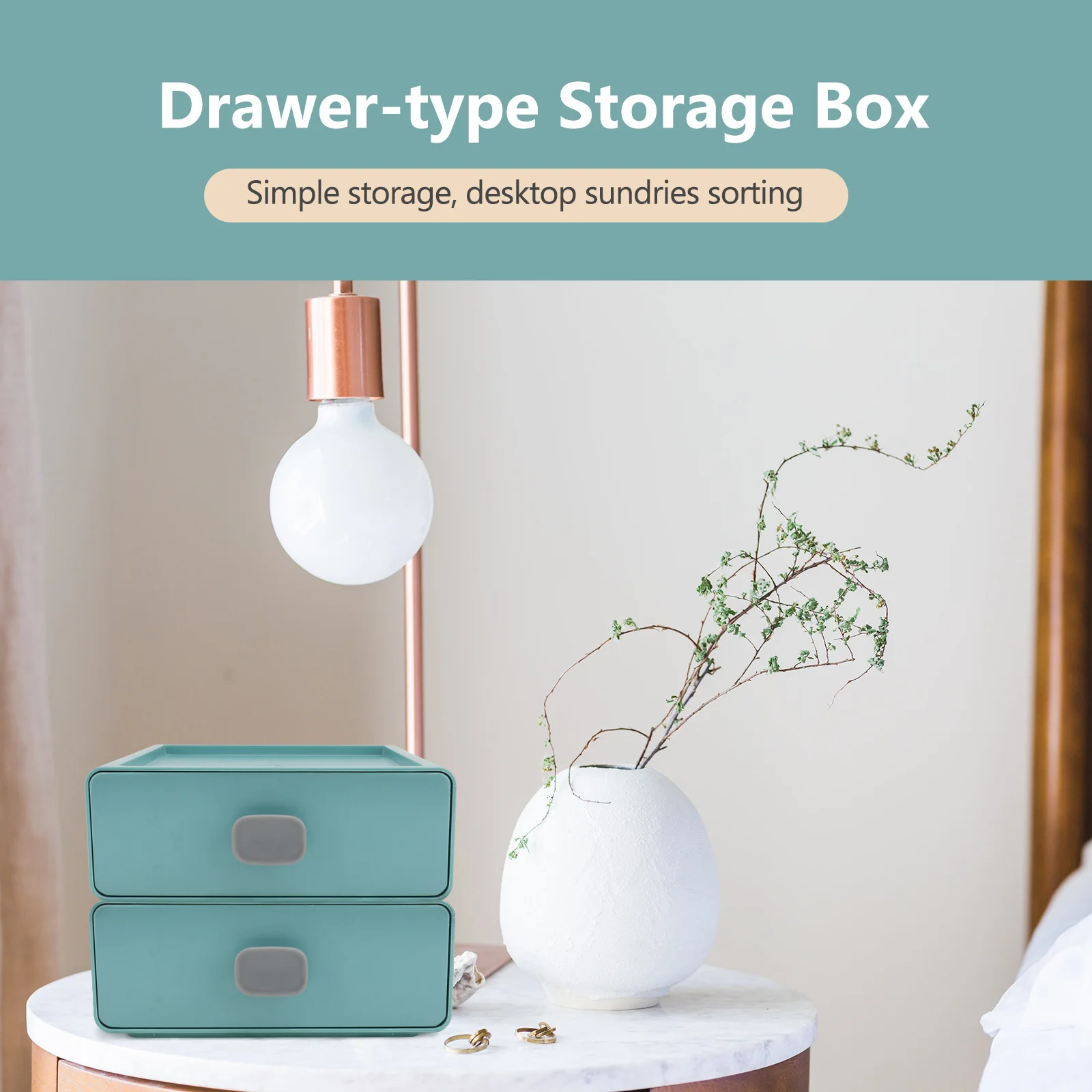 

Drawer Type Desktop Storage Box Sturdy PP Plastic Multi-Purpose Organizer for Pens Sundries Simple Stylish Design