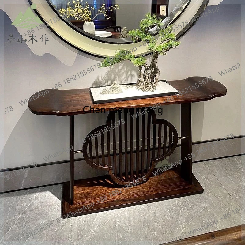 

New Chinese style, entrance table, entrance cabinet, solid wood simple case, hotel clubhouse hall, zen view platform