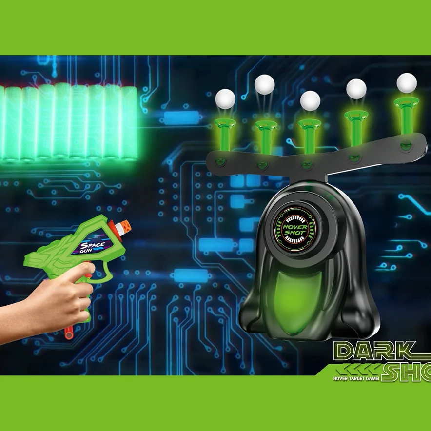 Glow-in-the-Dark Shooting Target Practice Kids Shooting Toy Gun Set Electric Hovering Target Shooting Toy Set Christmas Gift