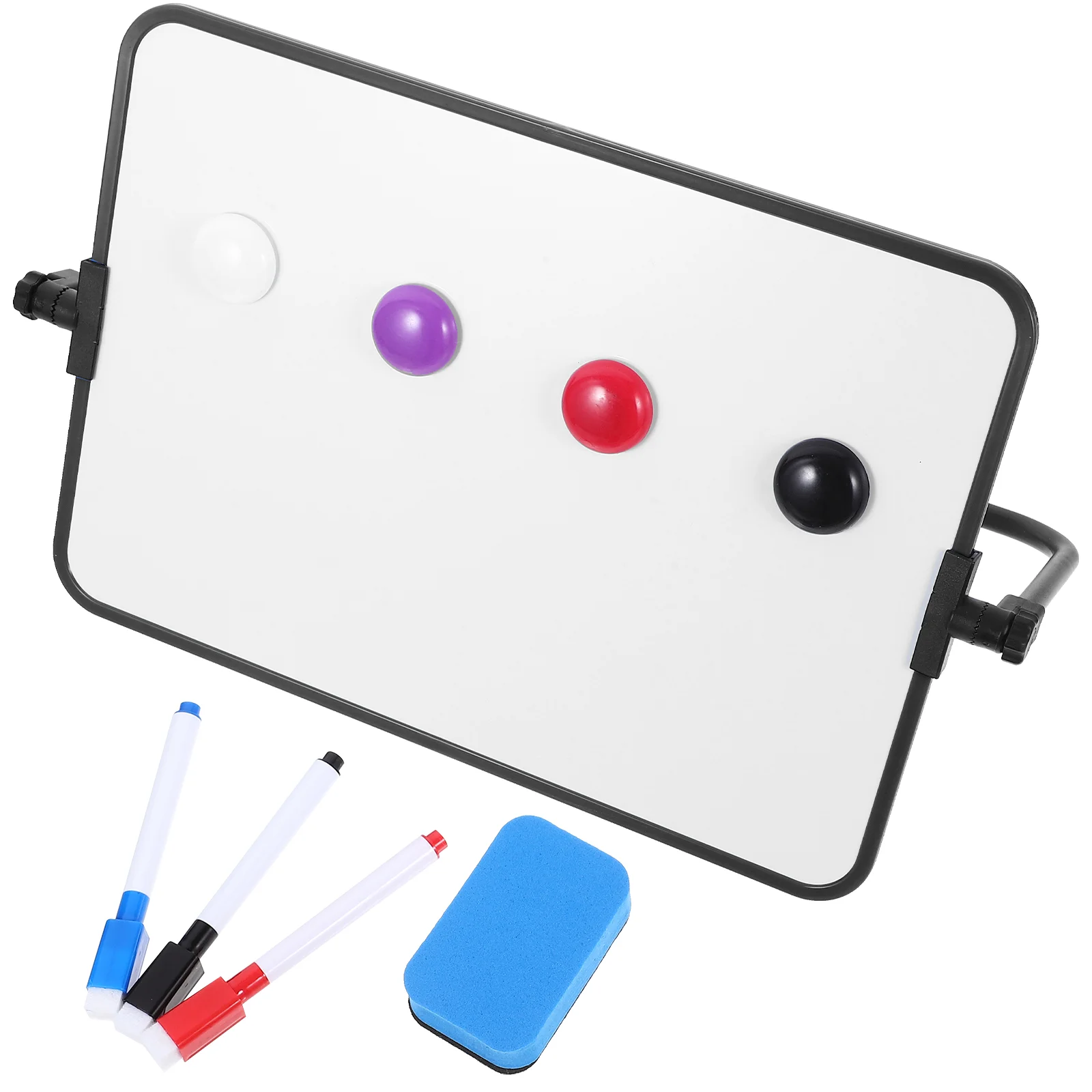 Tableau Blanc Magnétique Double Face, Effaçable à Sec, Portable, Calendrier, Note de Bureau, Support de Messages, Bleu, Pp