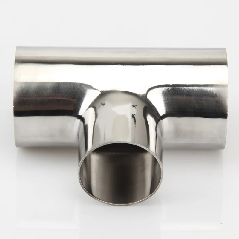 304 stainless steel welding Tee connector OD  25MM 38MM 51MM 60MM 63MM 76MM 102MM Food Machinery Pipeline  Brewing pipeline