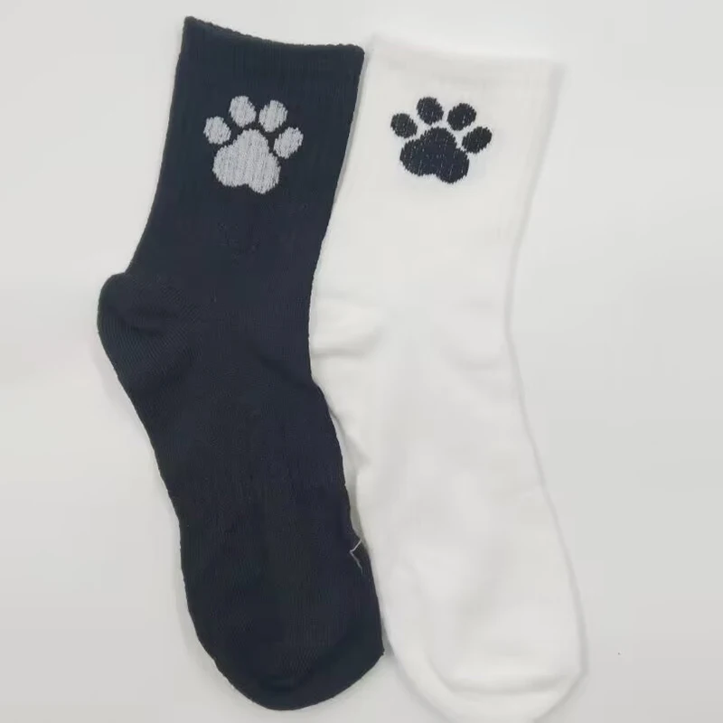 1/2 Pairs Claw Print Men Women Universal Mid Tube Socks Fashion Print Soft Comfortable Four Seasons Couple Sports Leisure Socks