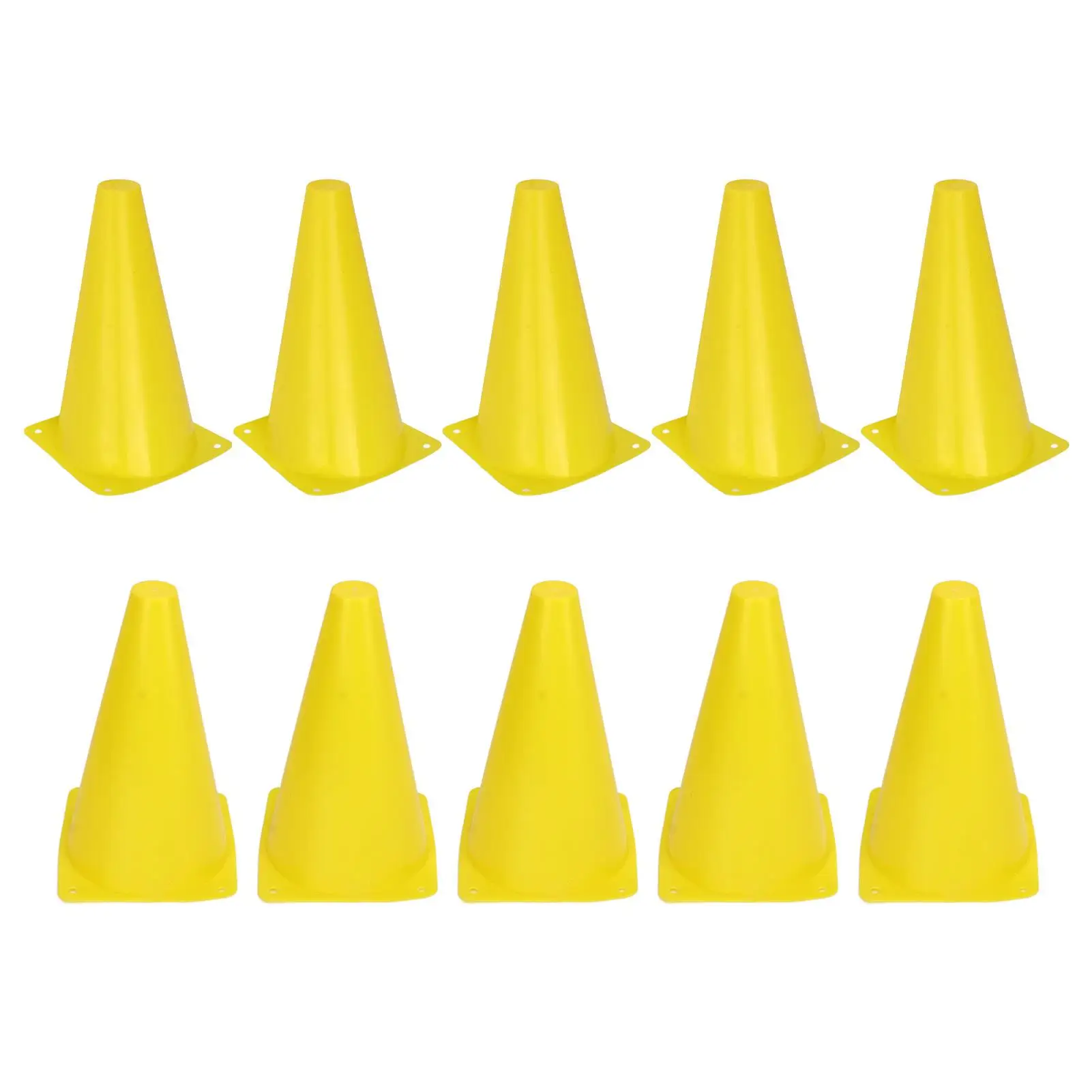 Yellow Sports Cones for Soccer & for basketball Training - Durable Base Cone Set