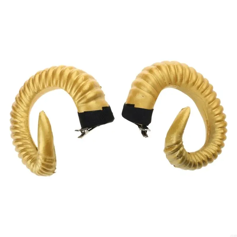 1pair Gothicism Demons Horn Headpiece Halloween Cosplay Headwear Sheep Horn Headdress Hair Accessories