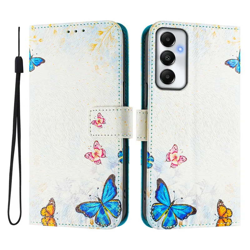 الرجعية زهرة تصميم المحفظة الجلدية حقيبة لهاتف سامسونج غالاكسي A05s F14 4G SM-A057F SM-E145F كوكه المغناطيسي فليب غطاء أكياس الهاتف