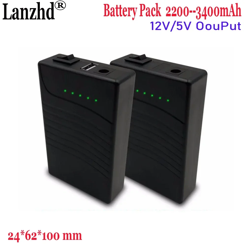 2025 جديد 5 فولت 12 فولت 18650 3400 مللي أمبير بطارية ليثيوم أيون 3S1P تيار مستمر 12 فولت و USB 5 فولت الطاقة المتنقلة مع كابل 5521 وشاحن