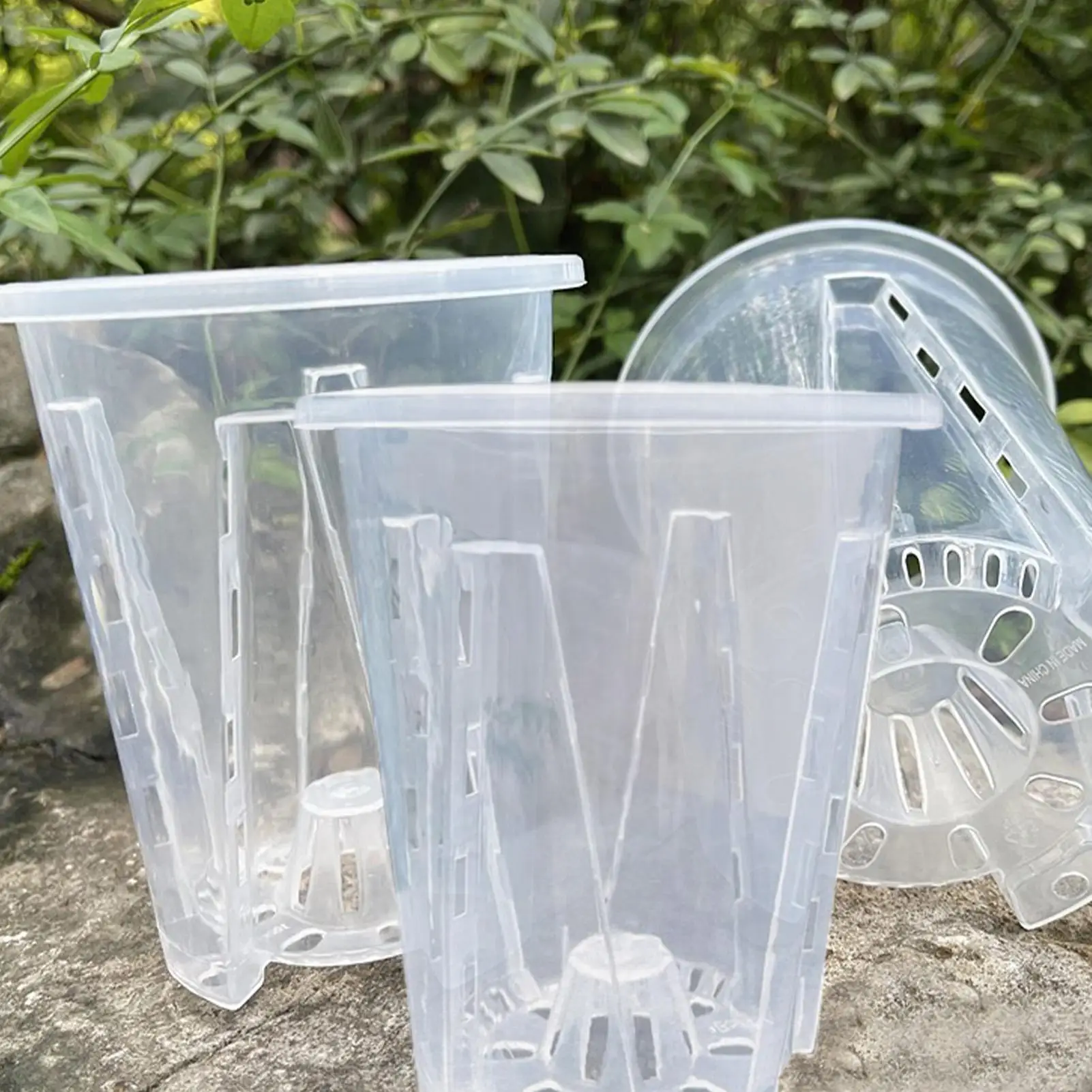 Clear Plant Pots Slotted Nursery Pot Transparent Plant Container For Garden Nursery Repotting Growing Indoor Outdoor