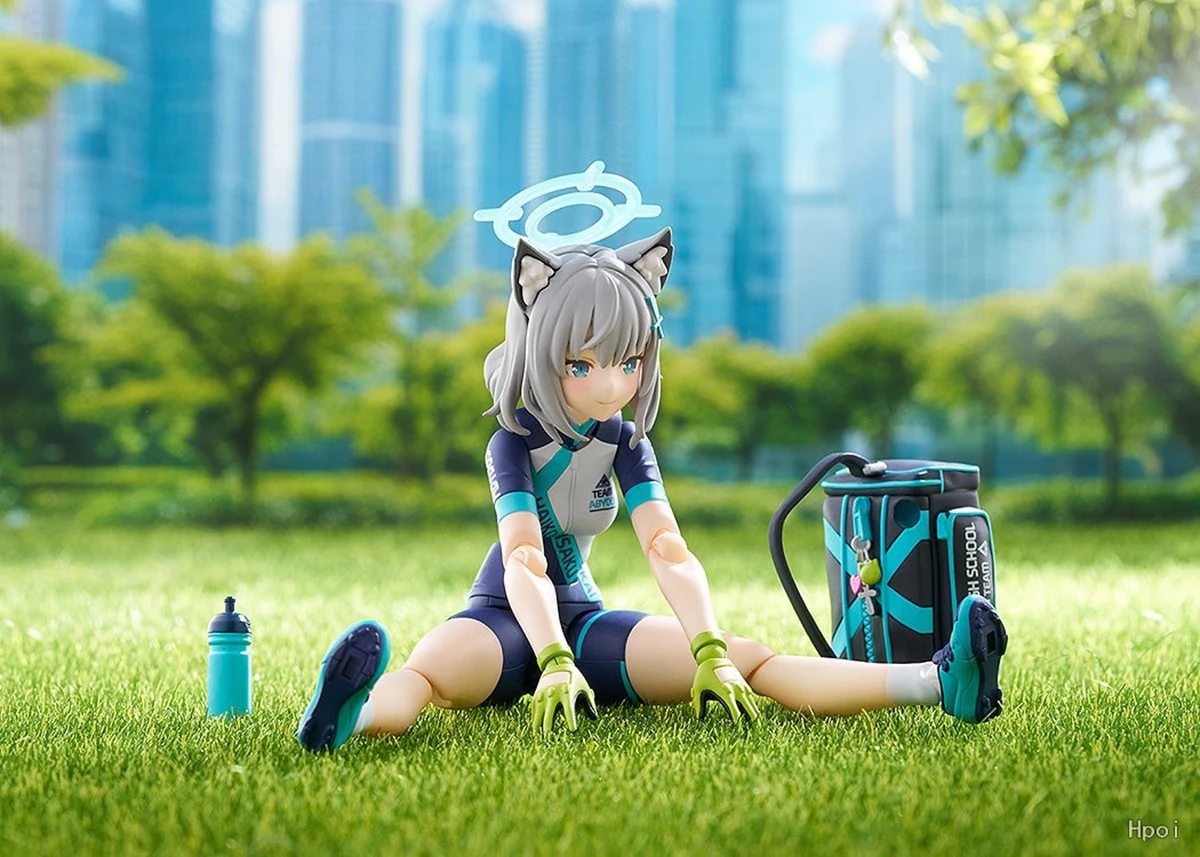 Original Original Max Factory Action/Puppen Figma ( # 644-DX) Blue Archive Sunaookami Shiroko Cycling DX Edition Actionfigur Geschenk