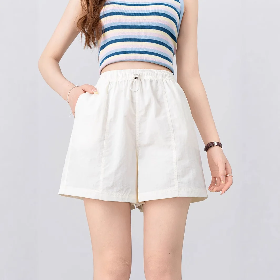 

Elastic Waist Casual Tooling Shorts Women Clothing 2025 Summer New Spice Girl Fashion Solid Sports Thin Casual Pants Women