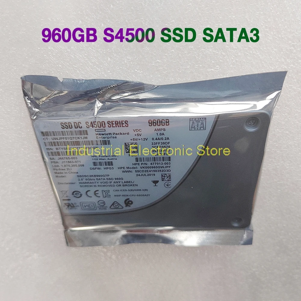 960GB For HPE 877013-003 S4500 SSD SATA3 SSDSC2KB