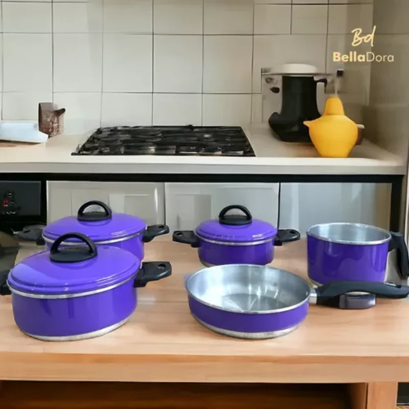 With 5 Pieces Cookware Daily Kitchen Purple Sophisticated Cooking Cookware and Fryers