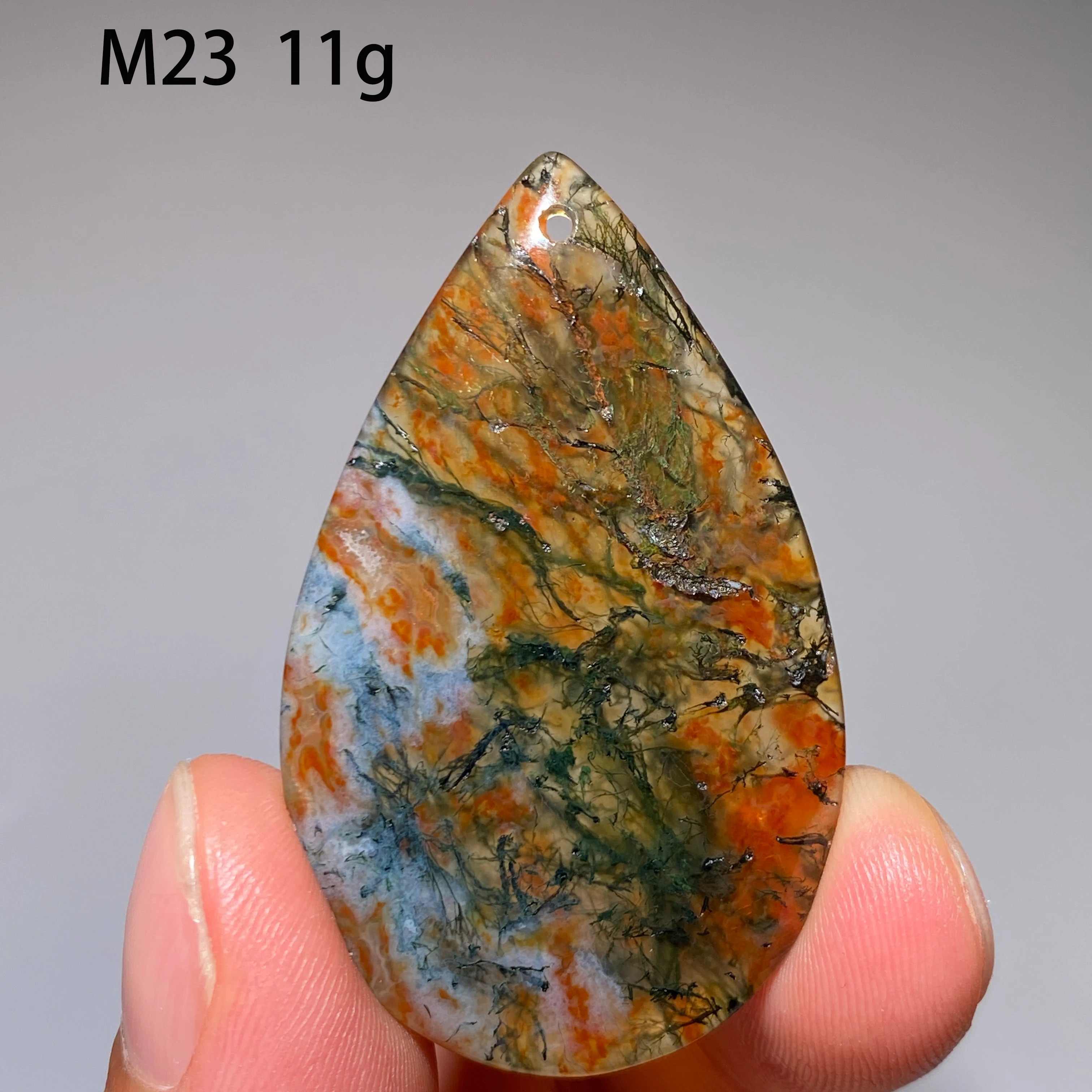 Agate de mousse rouge en cristal naturel, forme de goutte d'eau, pierre précieuse de guérison, accessoire énergétique Reiki, décorations polies pour la maison, cadeau, bricolage