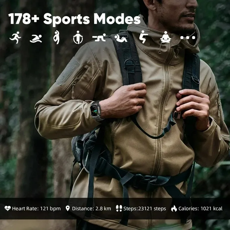 Latarka Xiaomi 630mAh Bateria o Dużej Pojemności Nowy Smartwatch Sportowy z Funkcją Śledzenia, Kompasem, Połączeniami Bluetooth i Wodoodpornością