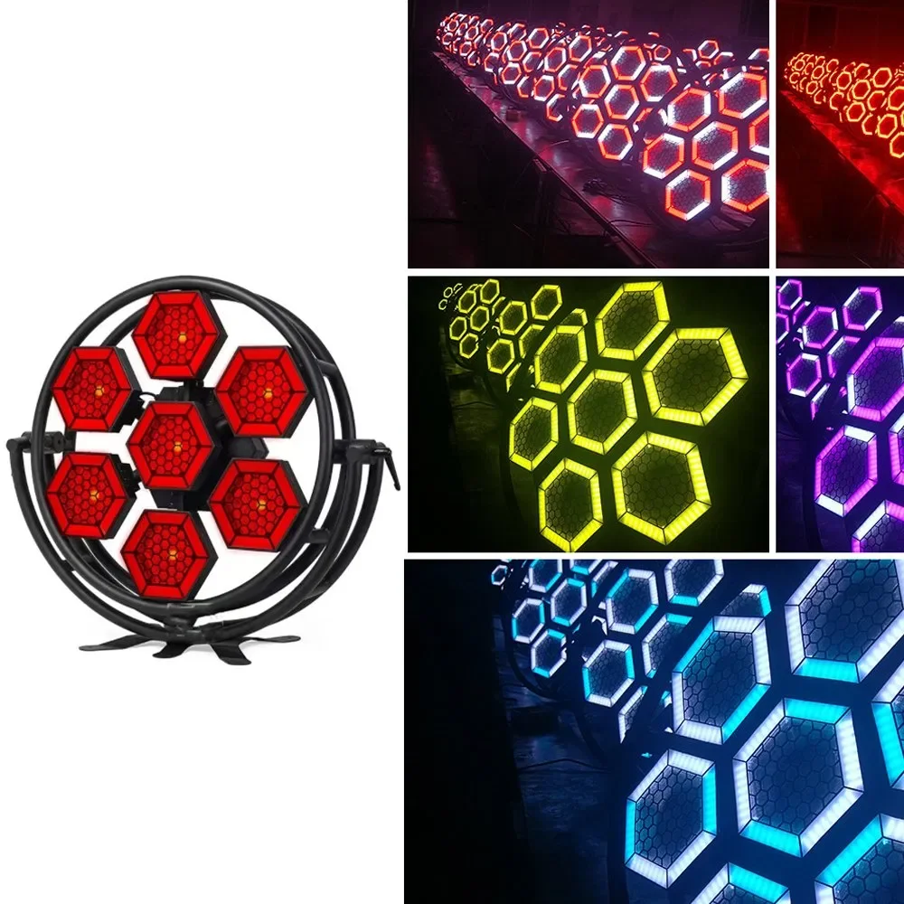 Retro Hexagon Stage Wash Effect Light Circle Shape with 7X60W LED Full Color for Club