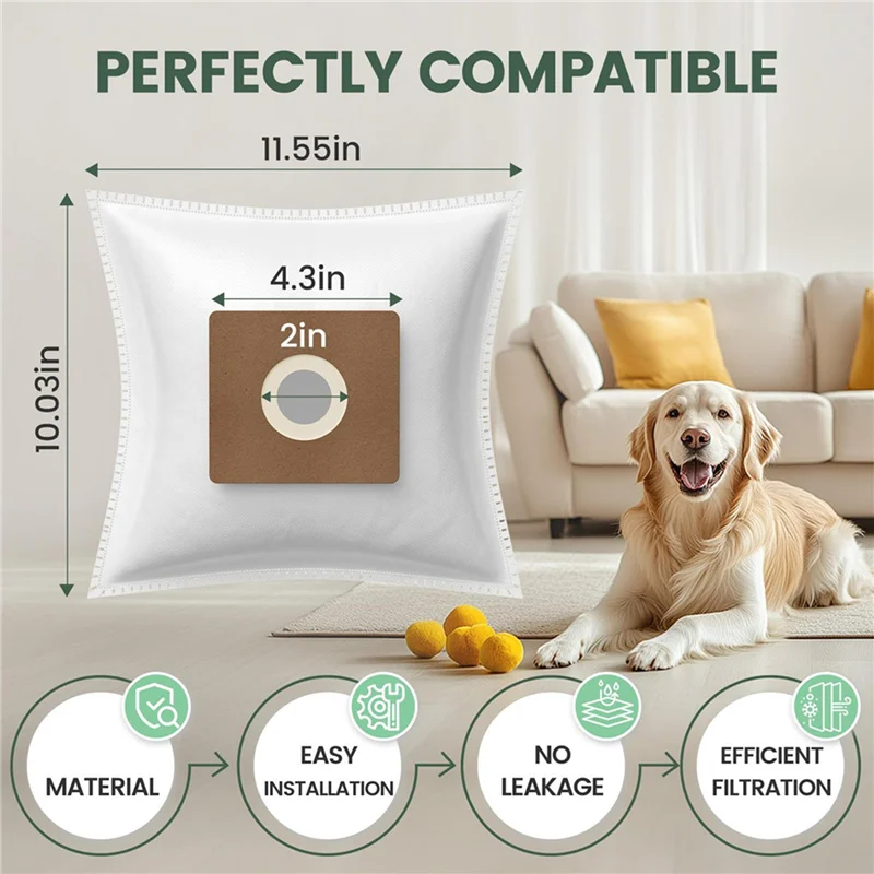 

AC39-60 Pack NEN170 Вакуумные мешки, совместимые с канистровым пылесосом Eureka NEN170 с мешками, вакуумные мешки для пыли