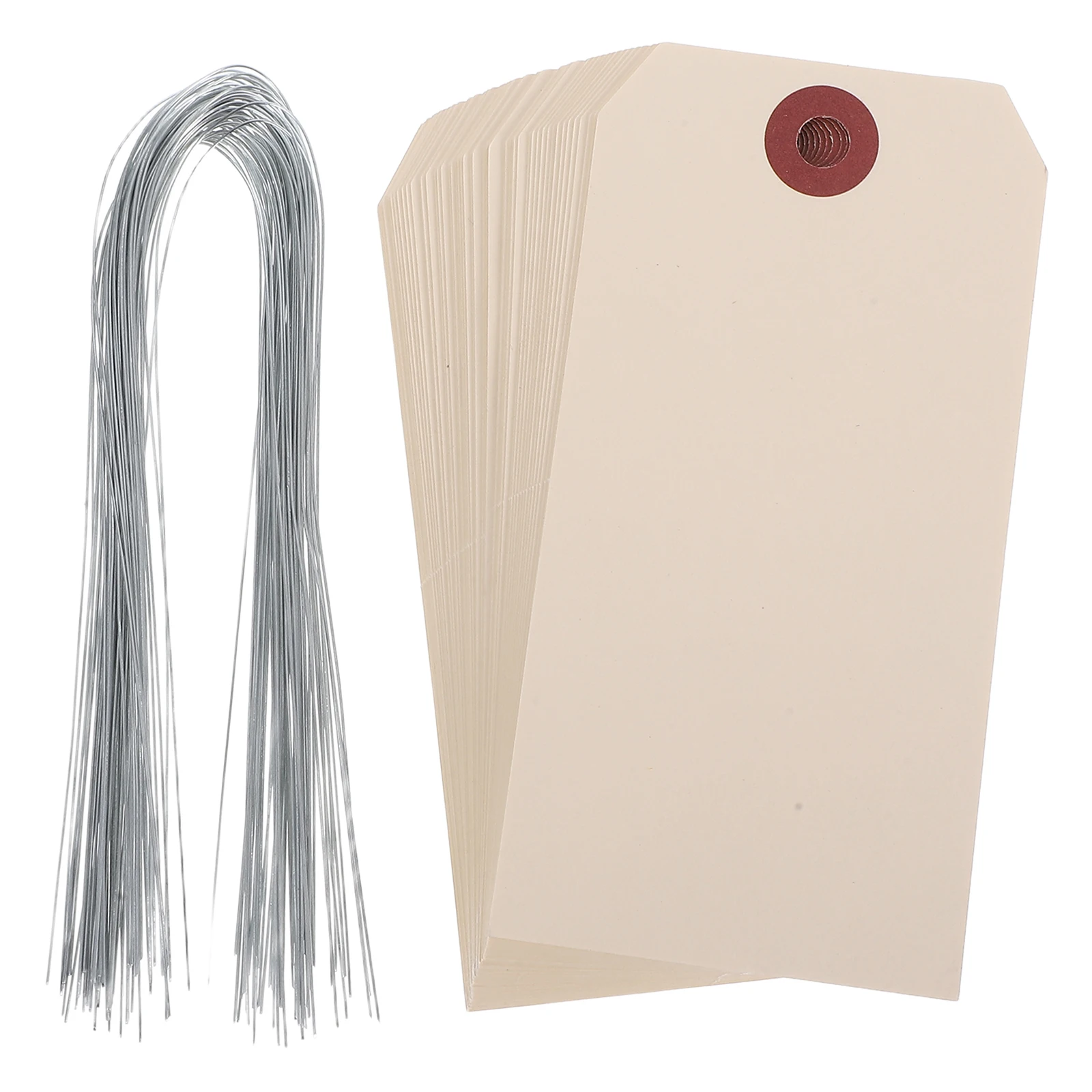 

50pcs Price Manila Wire Tags Eyelets Packaging Blank Manila Tags With Eyelets Sturdy Lightweight Multipurpose Folder