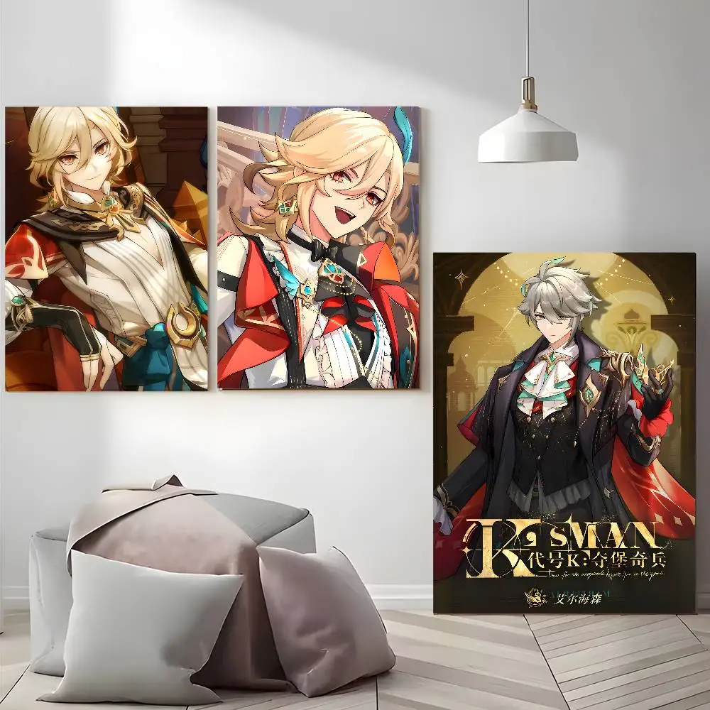 جينشين إمباكت كافيه الهيثم ملصق فني ذاتي اللصق ملصق مضاد للمياه مقهى ديكور جدران غرفة النوم #6