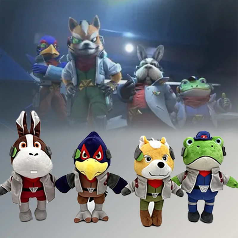 New Star Fox PLush Toys Anime Fox McCloud Peppy Hare Animal Peluche Doll Soft Stuffed Children Birthday Emotional Companion