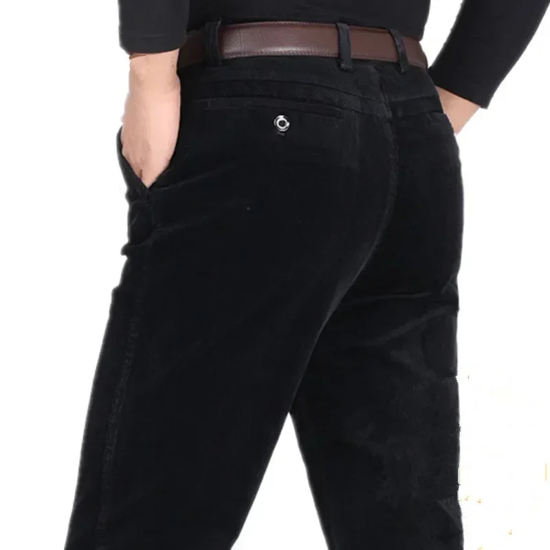 

MRMT 2025 брендовые мужские брюки среднего возраста, эластичные вельветовые мужские брюки, мужские повседневные прямые мужские брюки с высокой талией