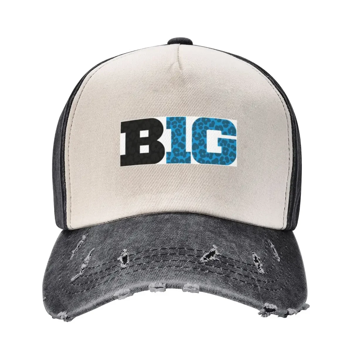 

BIG TEN conference cheetah pattern blue and black Baseball Cap sun hat luxury woman cap Gentleman Hat summer hat For Men Women's