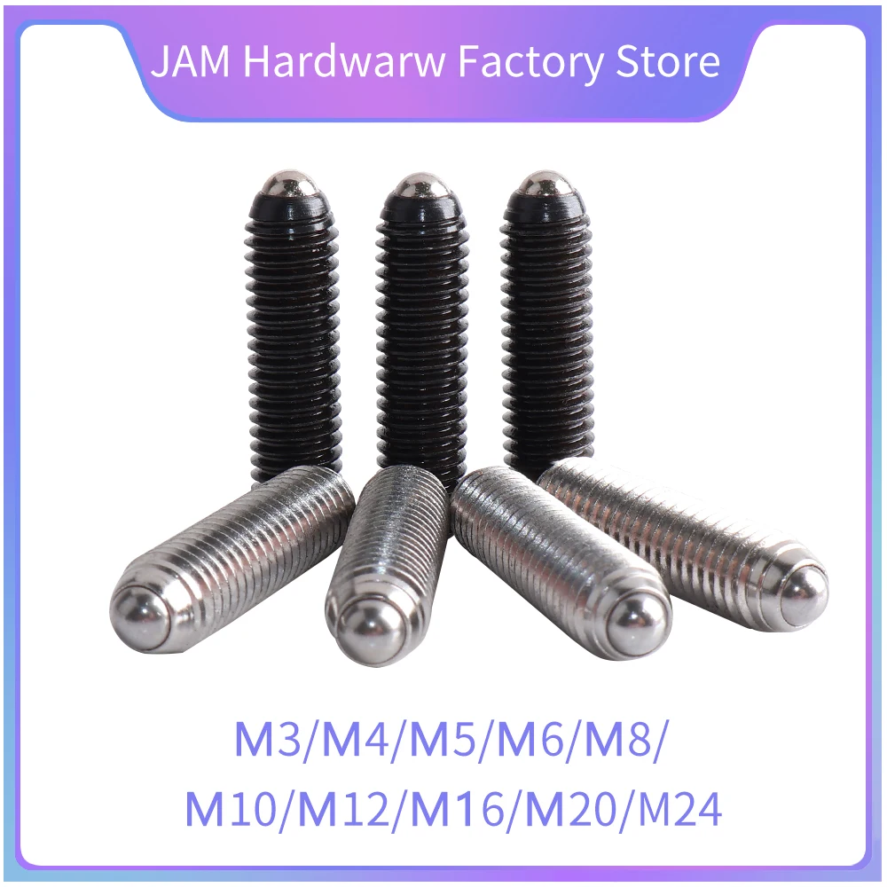 M3~M6 Carbon Steel Stainless Steel Positioning Beads Spring Set Screw External Thread Internal Hexagonal Positioning Plunger