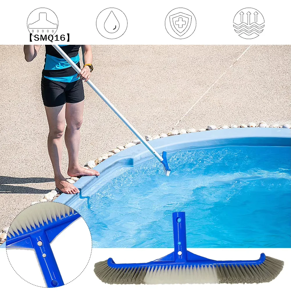 Heavy Duty Swimming Pool Brush Head With Stiff Durable Bristles Curved Design For Cleaning Pool Walls Floors Tiles Steps【SMQ】